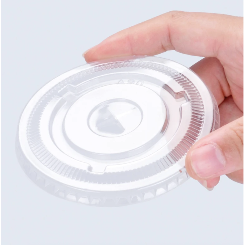 24 oz. Clear Flat Lid with Straw Slot - 1000/Case