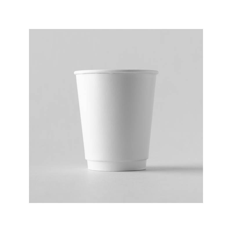 8 oz. White Double Wall Paper Coffee Cup - 500/case