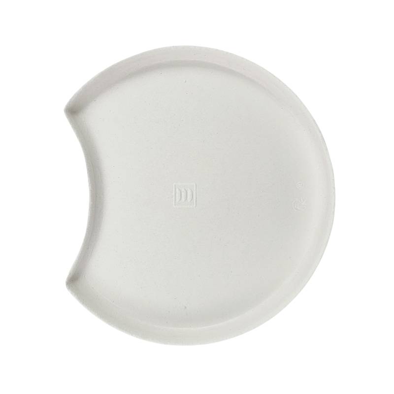 Ano Half Moon 4.7" PFAS Free Compostable Sugarcane Pulp Plate - 100/Case
