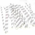 Eco Friendly Paper Straws 7.7 in. Silver Striped Foil - 100/Bag