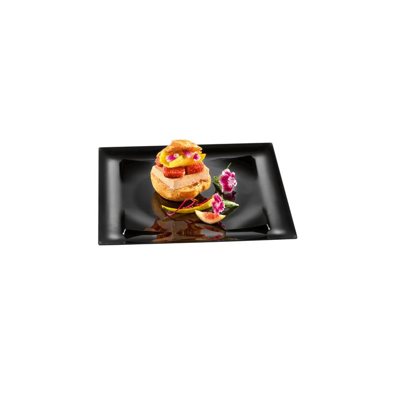 Sapphire Premium Black Plastic Plate 6 in. 100/Case