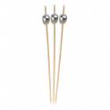 Natural Bamboo Silver Sphere Food Pick 3.9 in. - 200/Case