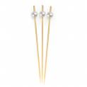 Natural Bamboo White Sphere Food Pick 3.9 in. - 200/Case